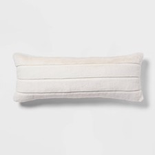 Oversized Faux Fur Channeled Throw Pillow