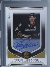 2020-21 SP Signature Edition Legends Black 4/10 Teemu Selanne #344 Auto HOF 2qj