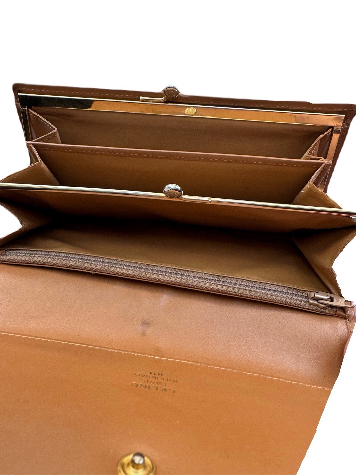 Celine Authentic Monogram Leather Long Wallet W/ … - image 13