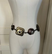 Chico's Chunky Mixed Metal Chain Belt Womens SZ 39-45 Silver Gold Boho EXCELLENT