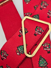 Santa Claus Tree Suspenders Braces CAS W Germany X-Back Clips Christmas Holiday