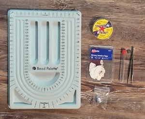 Jewelry Making Supplies Bead Palette Tags Stretch Magic Thimble Needles Tweezers