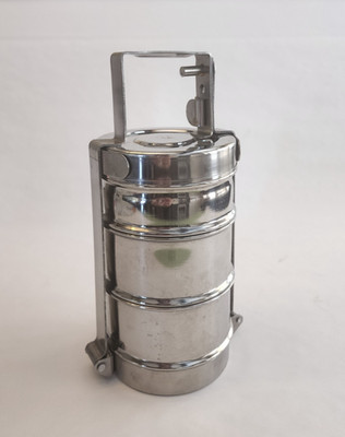 Authentic Indian Tiffin 3 Tier Stackable Lunch Carrier Pail