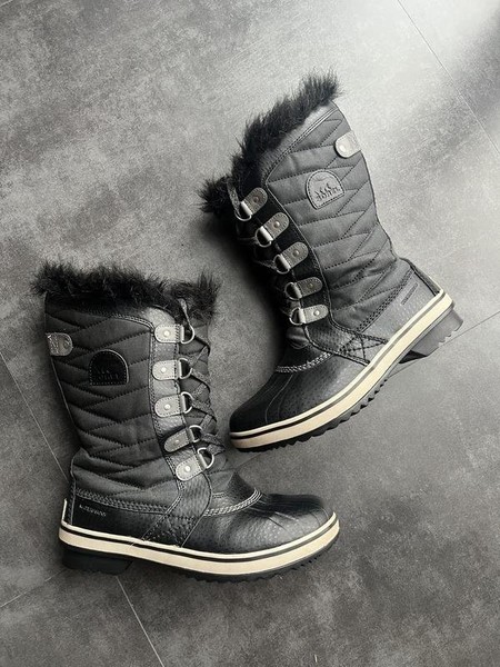 Men Sorel Boots Black Leather 38