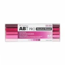 Tombow ABT PRO Alcohol-Based Dual Brush and Chisel Tip PINK Tones 5 pc