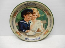 ANTIQUE COLLINS ICE CREAM ADVERTISING TRAY 