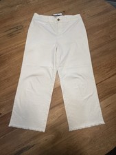 NWT LOFT Outlet Women s Beige High Rise Slim Wide Leg Cropped Pants Sz 8
