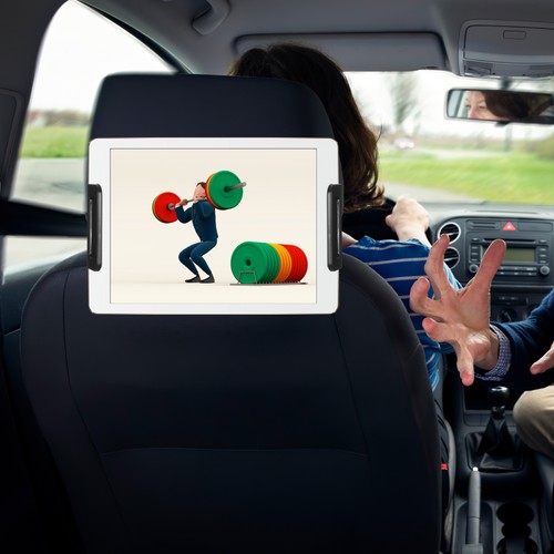 Car Headrest Phone Holder Adjustable Tablet Mount Holder Backseat Tablet Bracket - Afbeelding 6 van 12