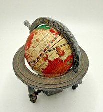 3.5" Metal World Globe Pencil Sharpener W/Patina Vtg Collectable Desk