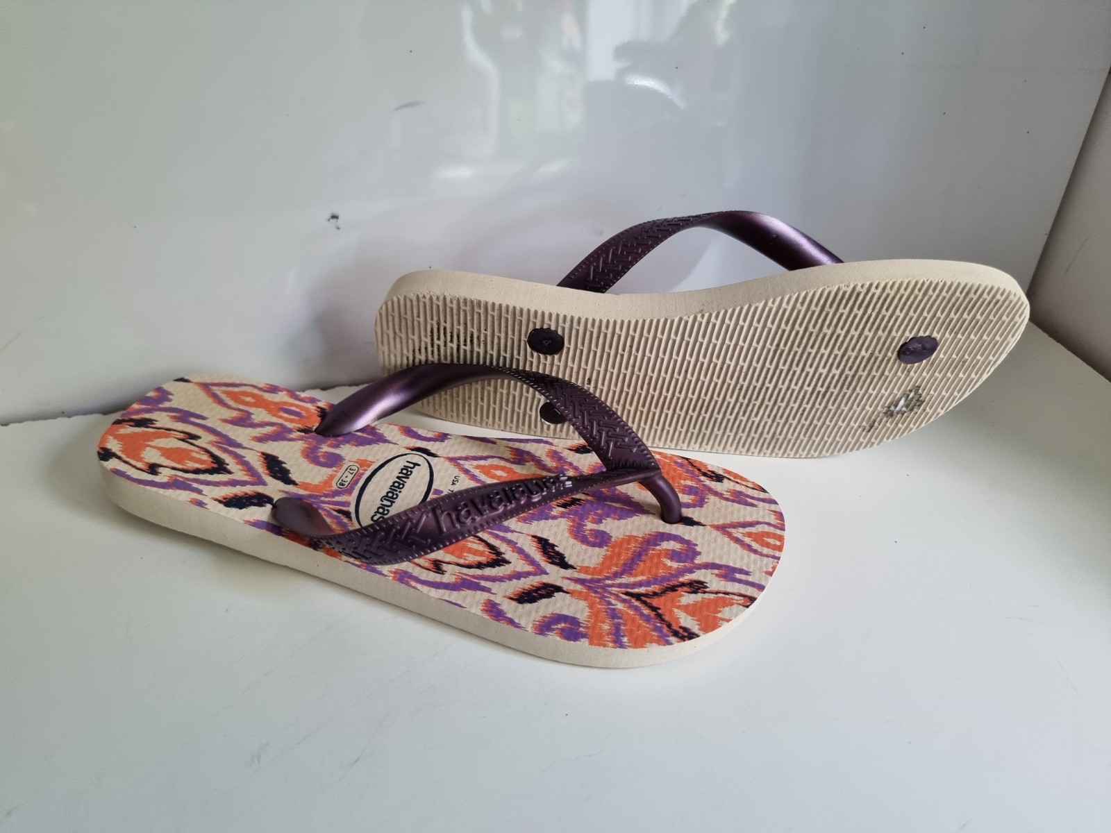 APL HAVAIANAS UK 4 5 EU 37 38 SANDALI INFRADITO PIATTI DONNA ESTIVI SPIAGGIA VIOLA