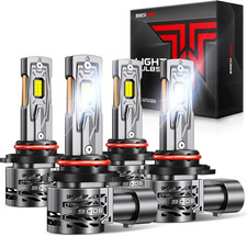 2026 10X Super Brighter 9005/HB3 9006/HB4 Bulbs Combo, 120,000LM, 1:1 Size, 6500