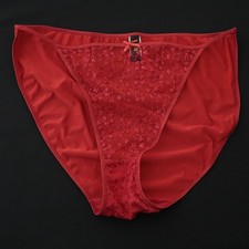 NEW Donna Loren VTG Y2K High Cut Lace Silky String Bikini Panty 3X XXXL