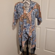 Boho open front cover up with Fringe