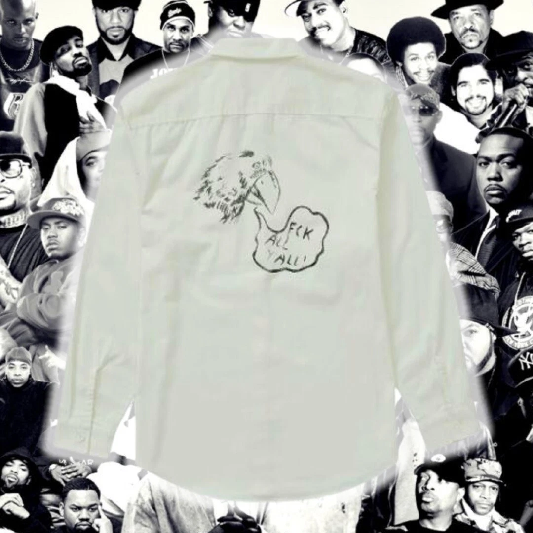 T shirt de travail Supreme Raymond Pettibon 100 % authentique blanc moyen noir de travail