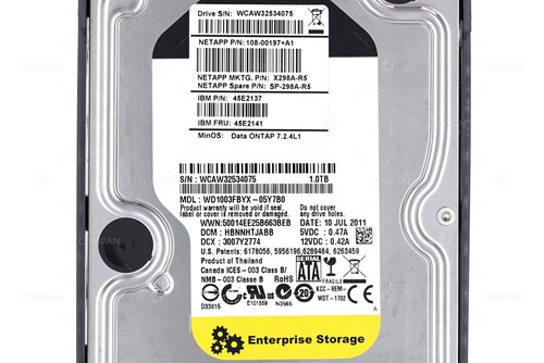 NETAPP 1TB 7.2K 3G 3.5 LFF SATA FOR FAS2020 2040 X298A - Photo 4/8