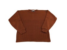 Vintage Robert Bruce Sweater Adult XL Burnt Orange 100% Wool Round Neck USA Made