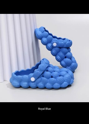  Royal Blue bubble slides garden clogs for  women, men comfort massage 6/6.5
