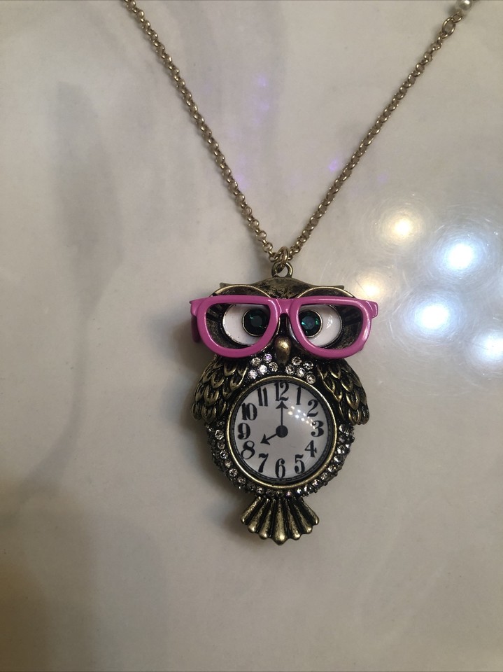 Betsey Johnson "Back To Cool" Owl Pendant Necklace And Earring Set NWT