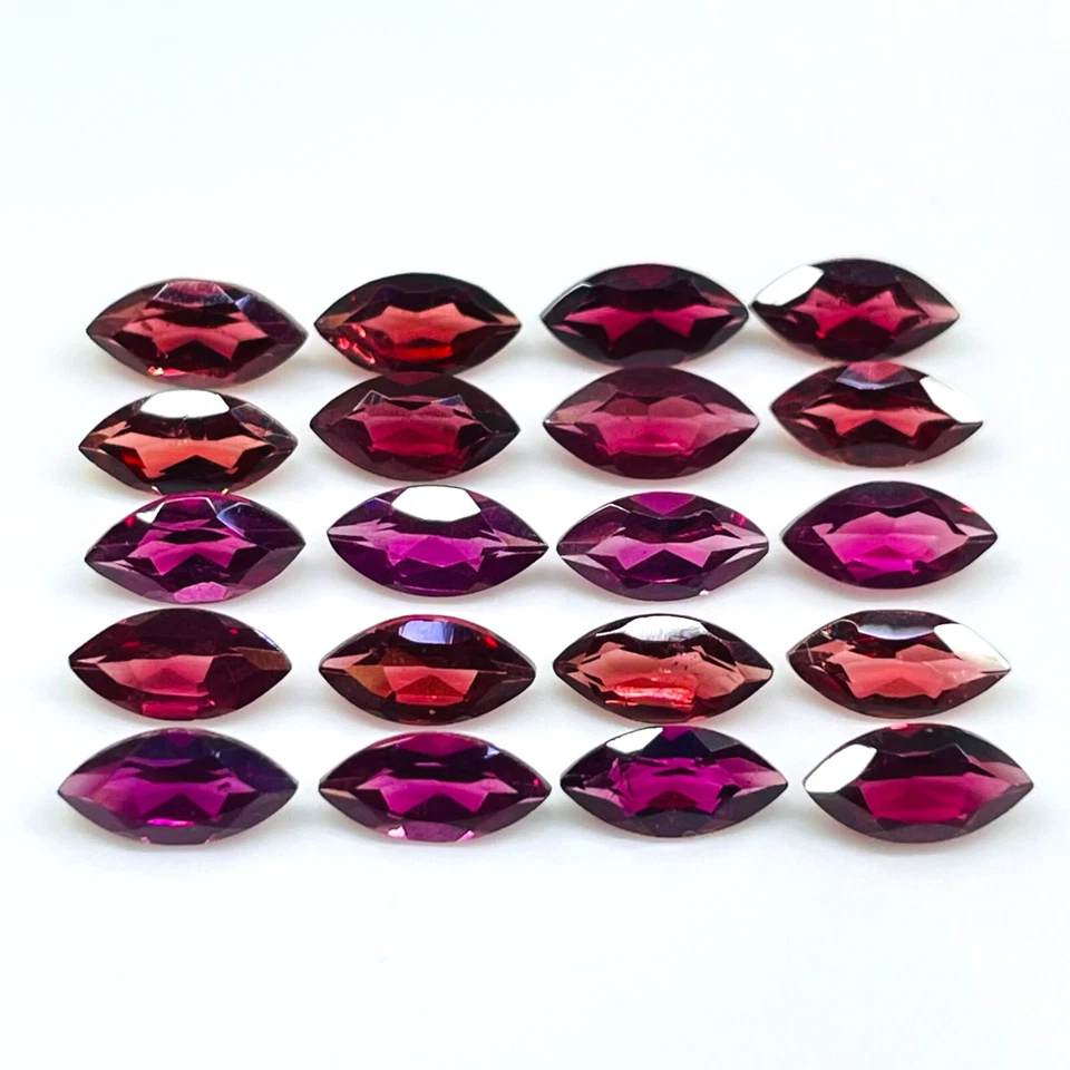 65 piezas piedras preciosas sueltas sin tratar corte marquesa granate rodolita natural 7x3,5 mm Foto 4 de 4