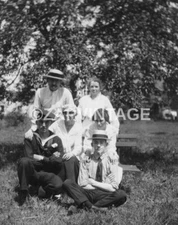 Vintage 1940's B&W Family Picture / Son Home For The Navy (Navy Boy) Photo #1566