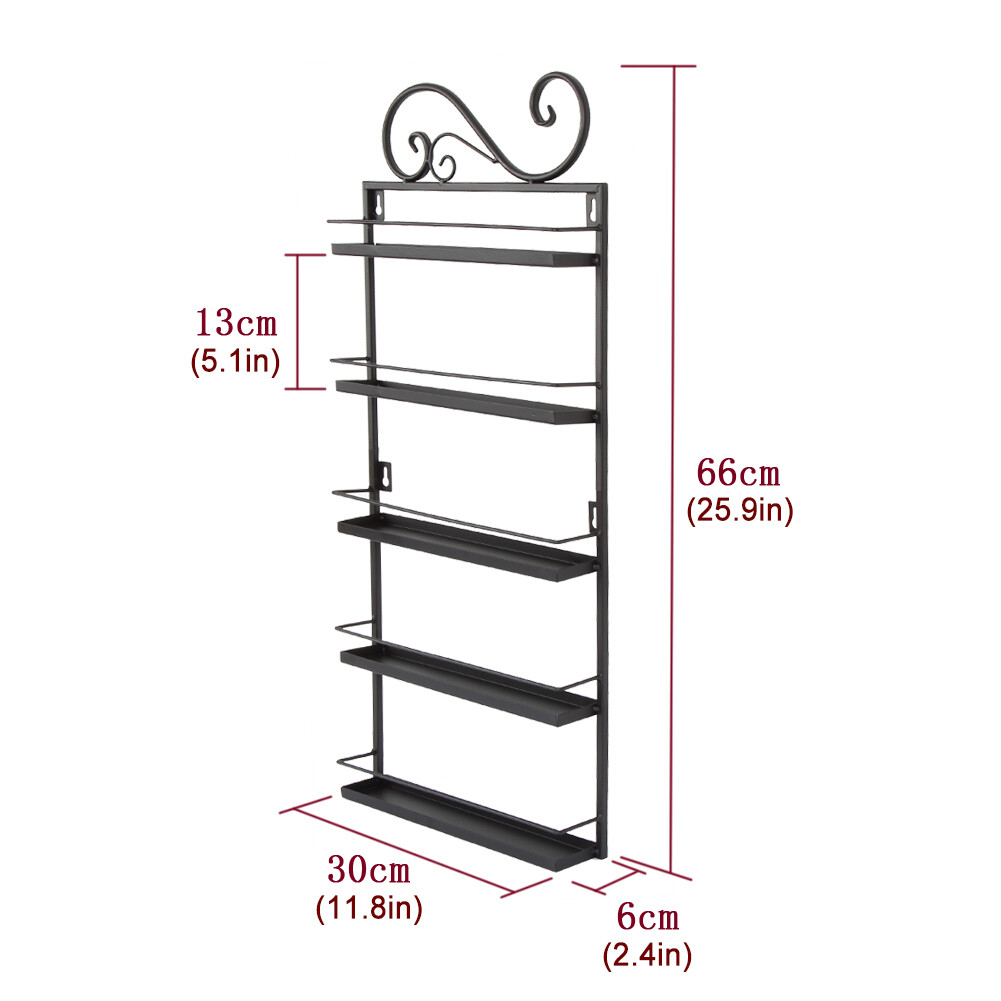 5 Tiers Metal Nail Polish Organizer Wall Mount Rack Display UP To 200+ Bottles eBay