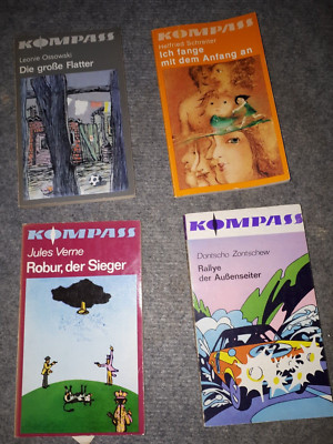Kompass-4 Bücher-Nr.171-191-250-348-von 1973-1980-u.a.Robur,der Sieger
