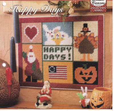 HAPPY DAYS Holidays Wall Picture Decor Plastic Canvas PATTERN Needlecraft Shop
