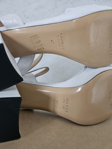 Scarpe sandali Russell & Bromley tacco argento pelle plateau UK 5 EU 41 - Foto 15 di 15