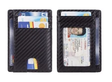 Slim Minimalist Leather Wallet–RFID Blocking Front Pocket Credit Card Holder Men