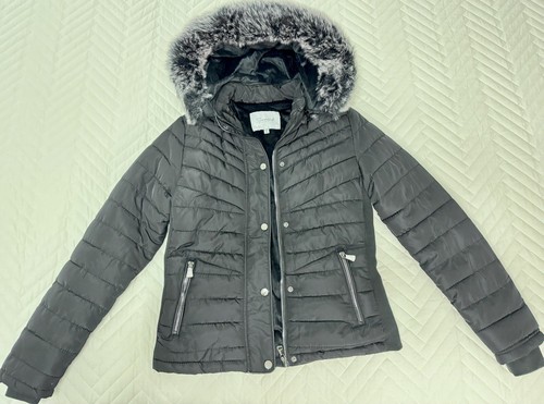Snobbish Collection Girls Hooded Fitted Puffer Jacket Black Size M 10-12 - Picture 11 of 15