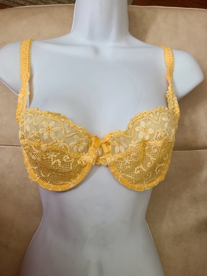  Sujetador PASSIONATA 34c 40 m amarillo bordado hecho en Francia hermoso nuevo Foto 2 de 4