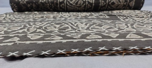Indian Hand Block Ethnic Queen Size Cotton Kantha Quilt Throw Blanket Bedspread - Picture 5 of 7