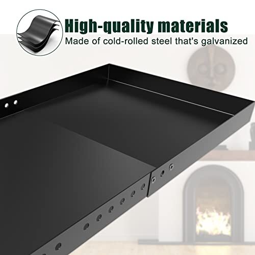 Adjustable Fireplace Tray, Expandable Ash Pan for Ash Collection, Galvanized 