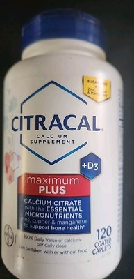 Citracal Maximum Plus Calcium +D3 120 Caplets Exp Date 11/2025