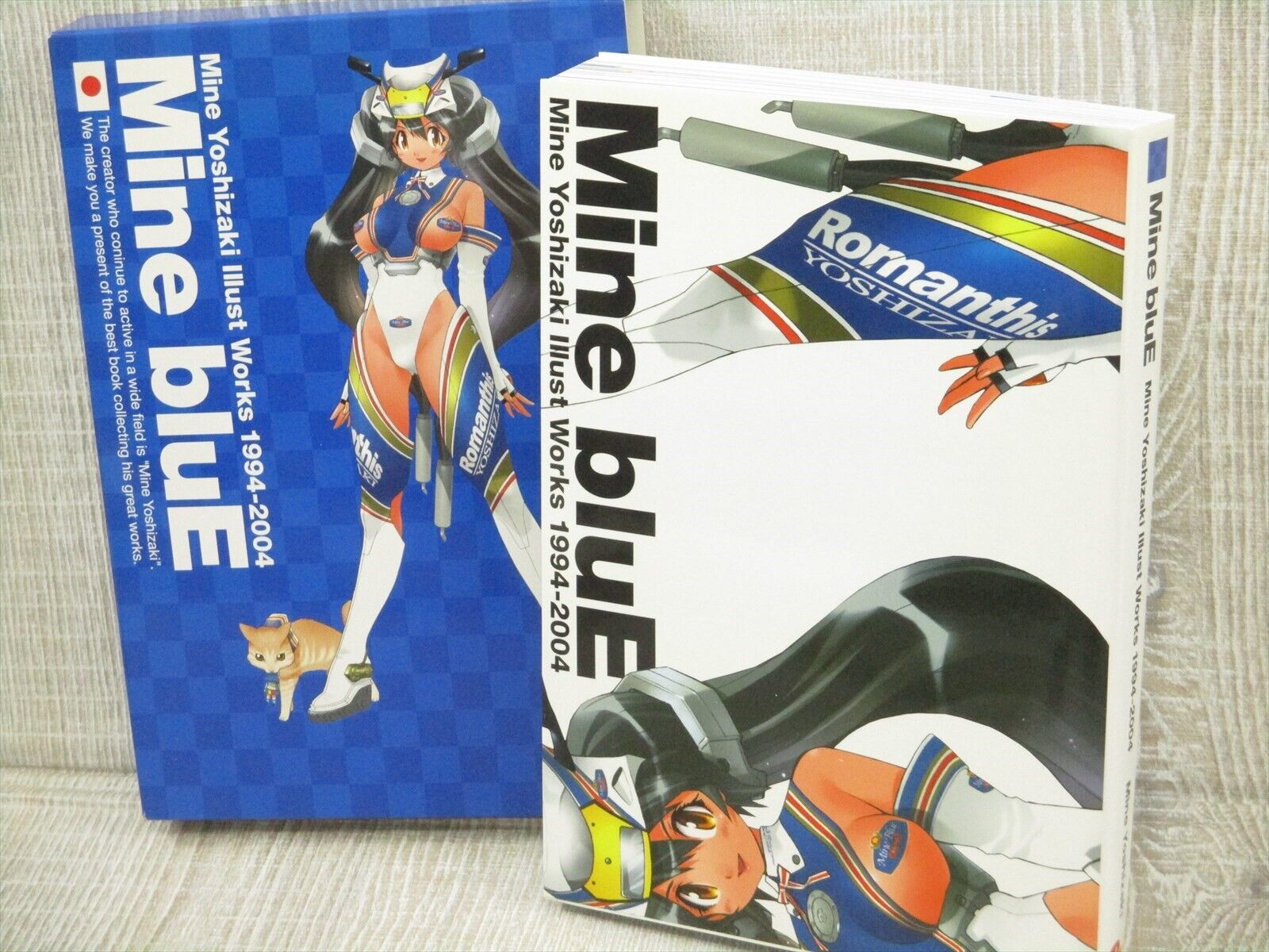 MINE YOSHIZAKI Art Works 1994-2004 Mine bluE w/Paper Figure in Case Book  EB39
