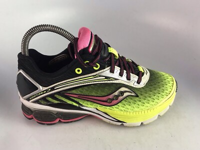 Saucony PowerGrid Cortana Black/ Lime/ Pink Women's Running Shoe Sz 