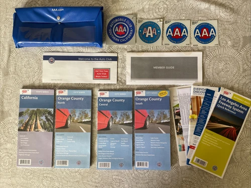 AAA 2010 California Complete New Member Welcome Kit With Road Maps And Stickers