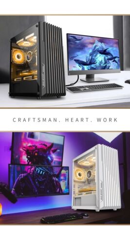 CS Black USB3.0 Tempered Glass M-ATX Tower Gaming Computer Case w/ RGB FAN - Picture 5 of 11
