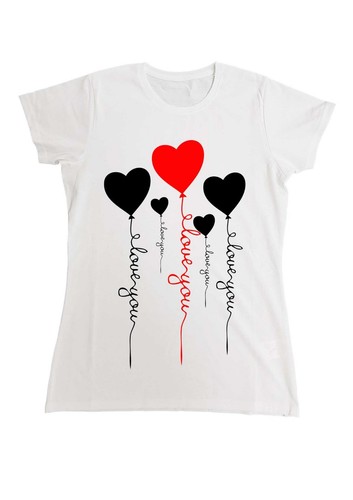 T-Shirt - Maglietta - San Valentino, cinque palloncini, coppia, love uomo  donna | eBay