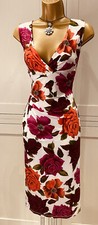 Phase Eight Multicoloured Floral Print Fitted Stretch Jersey Dress UK 12/14