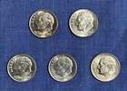 2001 D - 2005 D Roosevelt Dimes, 5 piece set, BU