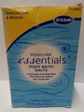 4 pk Dr Scholls Pedicure Essential Foot Bath Salts Dead Sea Salt Special Value