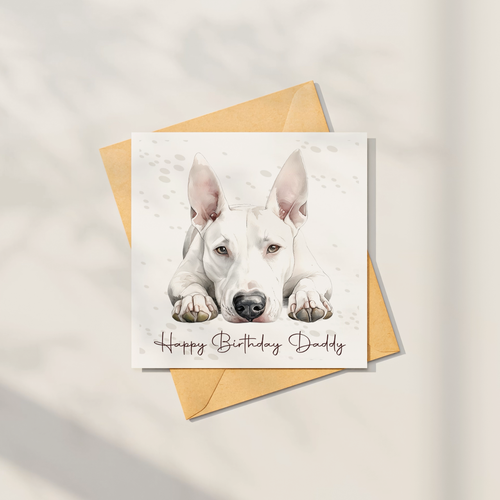 PERSONALISED BULL TERRIER BIRTHDAY CARD, MOTHER'S DAY, FATHER'S DAY, - Video 1 of 1