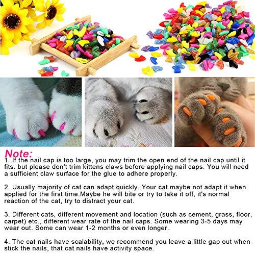 100Pcs Cat Nail Caps Colorful Pet Cat Soft Claws Nail Covers for Cat