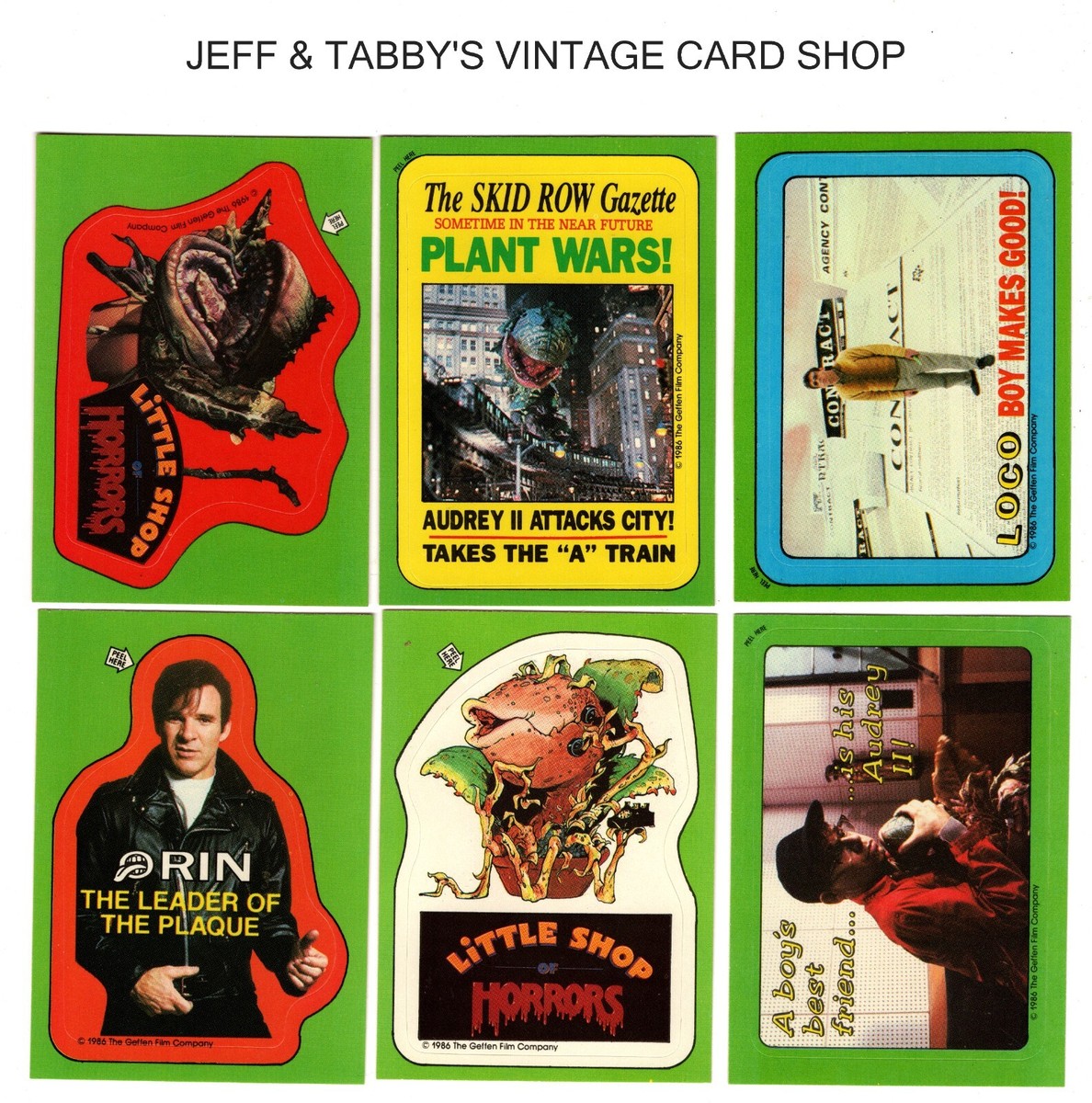 1986 Topps Little Shop of Horrors STICKERS/SEE DROP DOWN MENU FOR