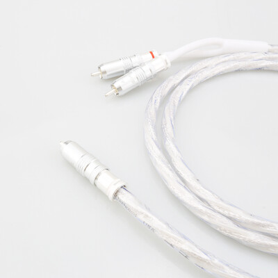 2 RCA to 1 RCA Male Subwoofer Audio Splitter Y Cable Stereo Bass Bi-Direction