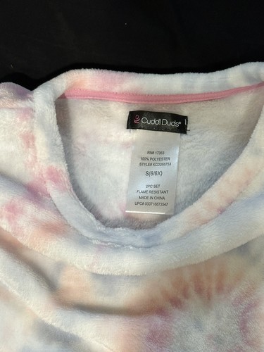 Cuddle Duds Tye Dye Plush Pajamas Small (6/6X) NWT Kids Pajamas - Picture 4 of 5