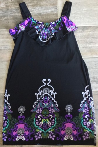 Tiana B New York Multicoloured Sleeveless Graphic Tunic Dress Size 18 - Picture 6 of 7