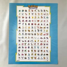 Pokemon Gotta catch 'em all! Original 150 Pokemon Poster 1998 Nintendo Anime 