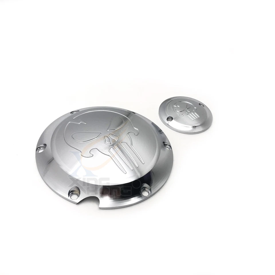 Cubierta temporizador Skull Derby para Harley Davidson Sportster XL 883 1200 cromada Foto 4 de 4